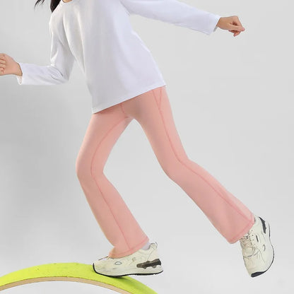 Girls Yoga Pants Flared Leggins for Kids Soft Gym Shark Leggings Brushed Fleece Trousers Toddler to Big Girl Stretchy Joggers