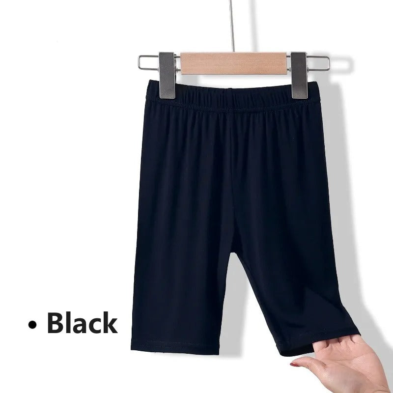 Girls Pants Fifth Shorts Soft Elastic Kids Leggings Knee Length Children Skinny Pant Solid Color 2-12Y Cropped Bottoms Leggings