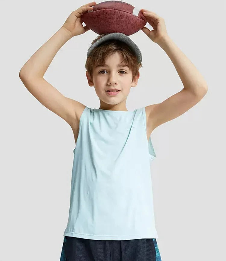 Boys Training Tank Top Quick-dry Children T-shirt Gym Sports Vest Kids Running Workout Fitness Shirt for Yoga Basketball