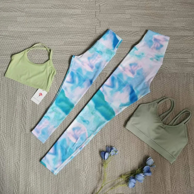 Parent-Child Yoga Set Girls Athletic Leggings Training Bras Gym Crop Tank Top Quick Dry Workout Running Outfit Kids' Sportswear