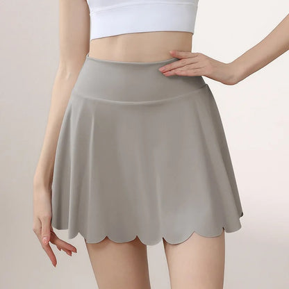 Tenis Skirt Women High Waist Yoga Skirt with Built-in Shorts Seamless Tennis Skorts Anti-Slip Athletic Workout Gym Skirts Summer