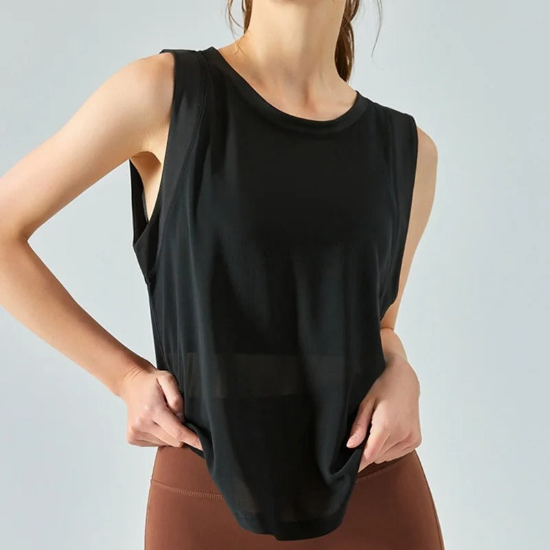 Quick Dry Sports Shirts for Women XL Crop Top Breathable Plus Size Yoga T-Shirt Gym Workout Cover-up Sleeveless Vest