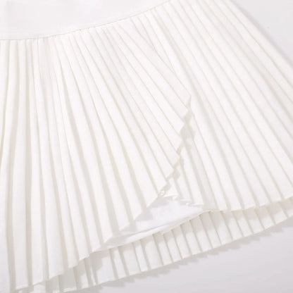 Girls Pleated Skirts with Shorts Athletic Tennis Skirt Quick-dry Sport Skirt Layered Yoga Running Shorts For Kids & Teens Summer