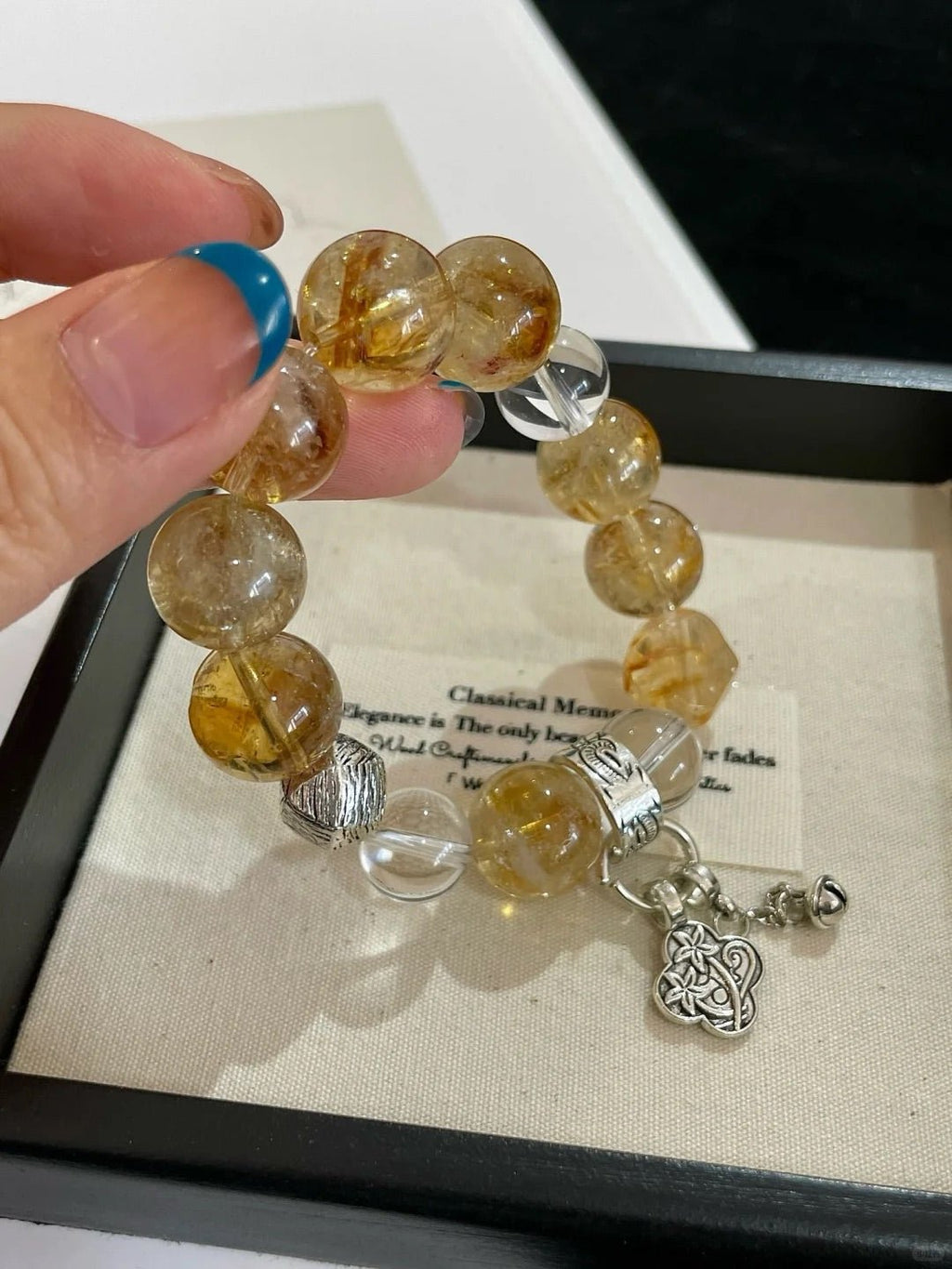 "Wealth & Clarity" Yellow Tower Quartz & Clear Quartz Bracelet | Confidence & Fortune