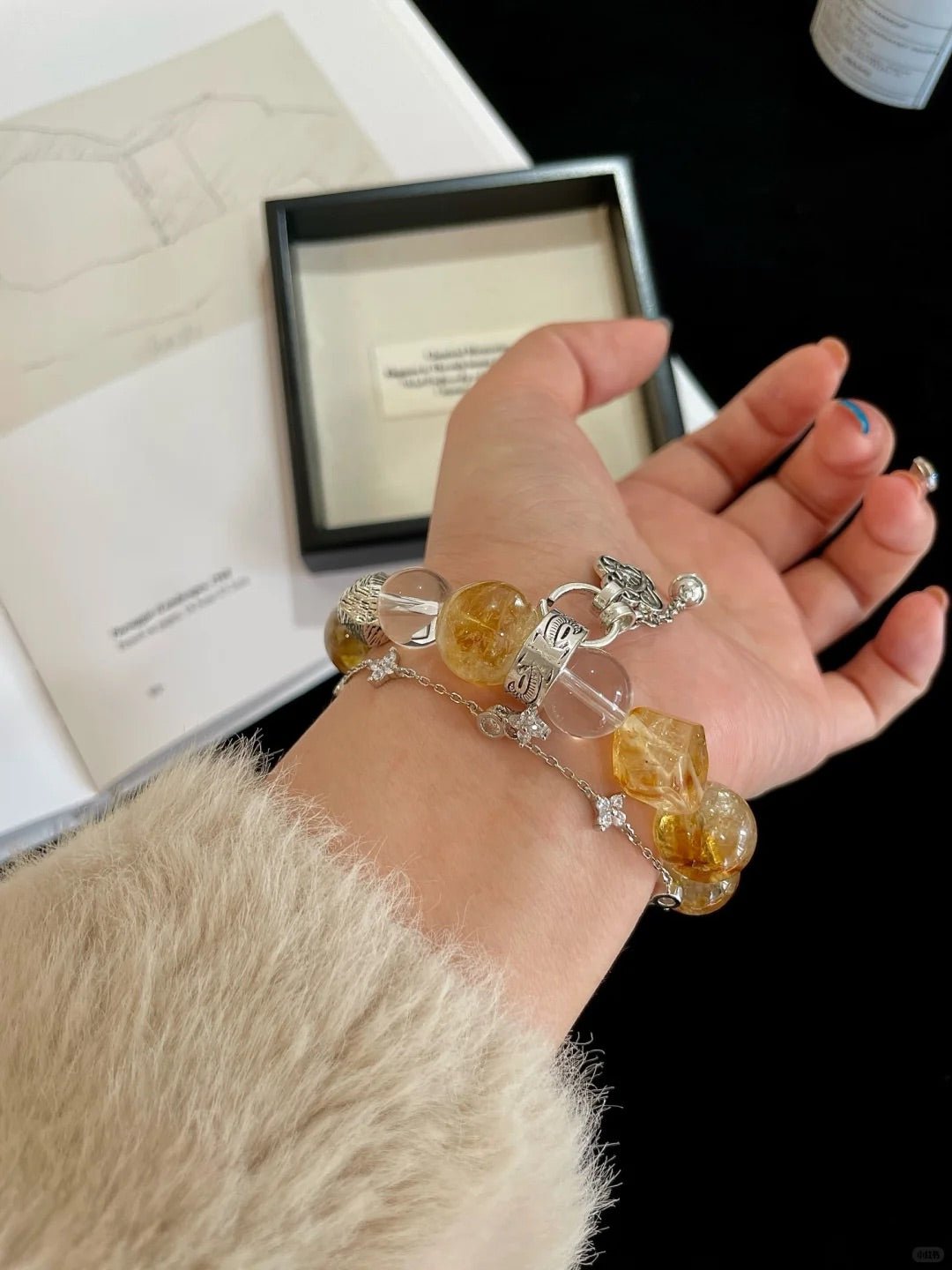 "Wealth & Clarity" Yellow Tower Quartz & Clear Quartz Bracelet | Confidence & Fortune