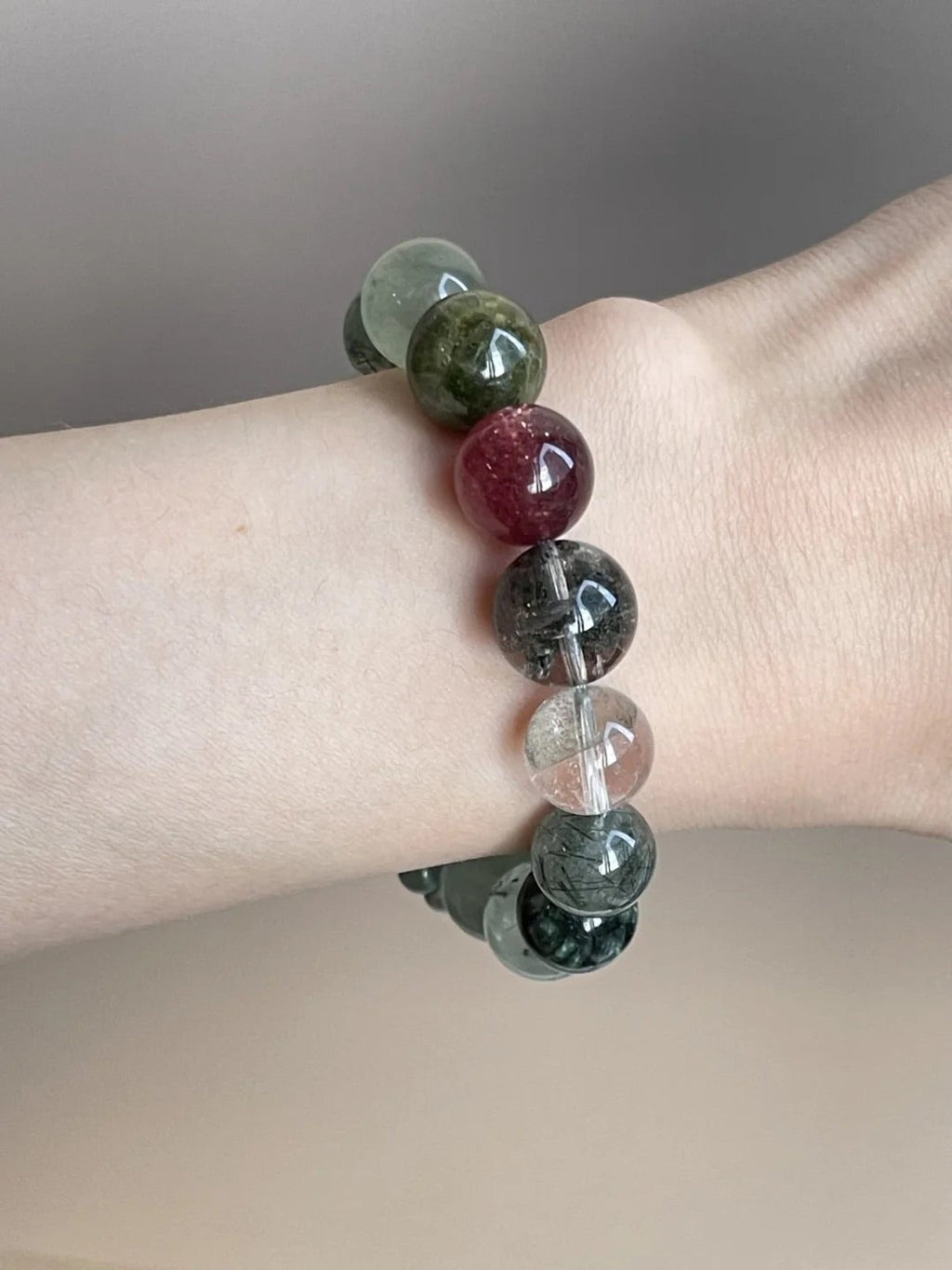 “Wild Plum” – Natural Green Crystal Bracelet | Nature’s Gentle Energy