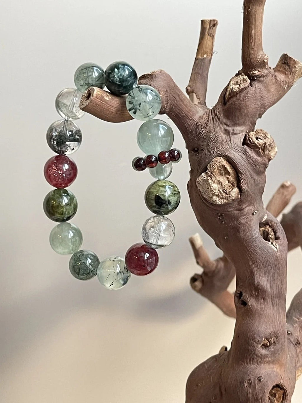 “Wild Plum” – Natural Green Crystal Bracelet | Nature’s Gentle Energy