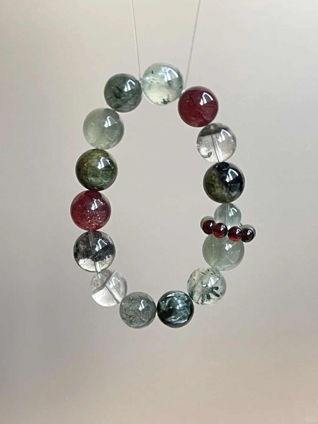 “Wild Plum” – Natural Green Crystal Bracelet | Nature’s Gentle Energy